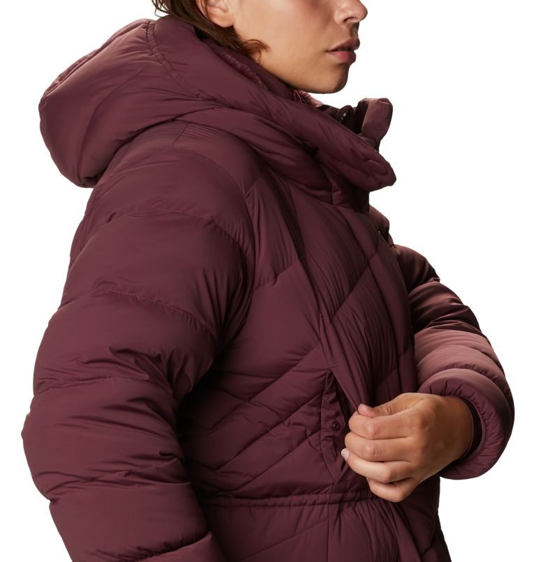 Women's Columbia Ember Springs Long Down Jackets Burgundy | Plus Size CA-S5L0C